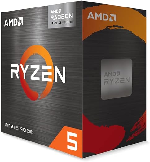 AMD Ryzen 5 5600G Socket AM4 Desktop Processor (6-Core/12-Thread, 19Mb Cache, Up to 4.4 Ghz Max Boost) with Radeon Graphics