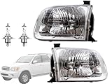 Auto Parts Avenue APA Replacement for Head Lights 2000 2001 2002 2003 2004 Tundra (Double Cab Model ONLY) 2001 2002 2003 2004 Sequoia 811100C020 811500C020 TO2503144 TO2502144 PAIR