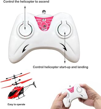 Remote Control Helicopter, RC Helicopter with LED, Helicopter,Aircraft Model Helicopters with Light with Altitude Hold Controlled Airplane Model Flying Gift for Birthday(Red)