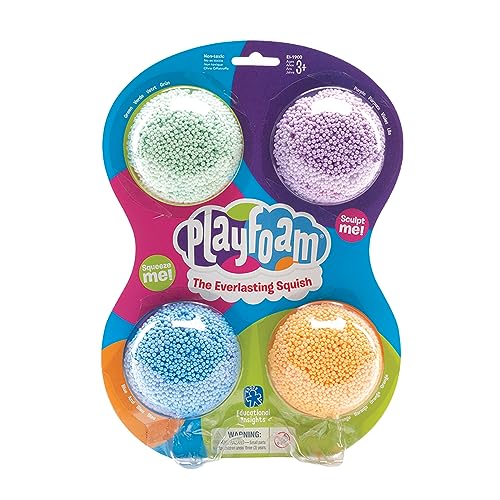 Learning Resources Playfoam – Pâte à Modeler Sensorielle – Ne Sèche Pas – Kit de 4 Couleurs – Jouet Créatif pour Enfants 3+