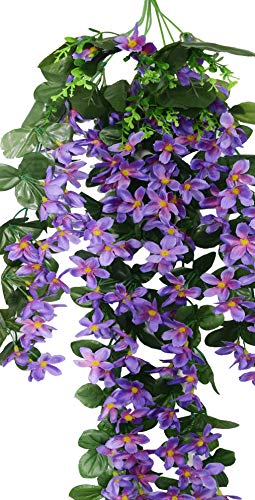 Image of Fourwalls Artificial Plastic and Polyester Orchid Floral Bale (100 cm Tall, Green /Purple)