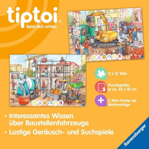 RAVENSBURGER Puzzle tiptoi Baustelle - vue 9