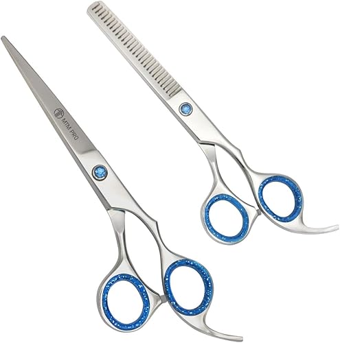 MTM PRO - Tijeras de corte de pelo profesional para peluquería y peluquería texturizada, para peluquería o peluquería, tijeras de borde de acero
