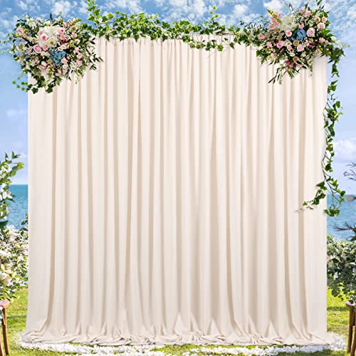 Ivory Backdrop Curtains 30ft x 10ft: Wedding Photo Backdrop Drapes - Polyester Background for Bridal Shower Party Stage Decoration