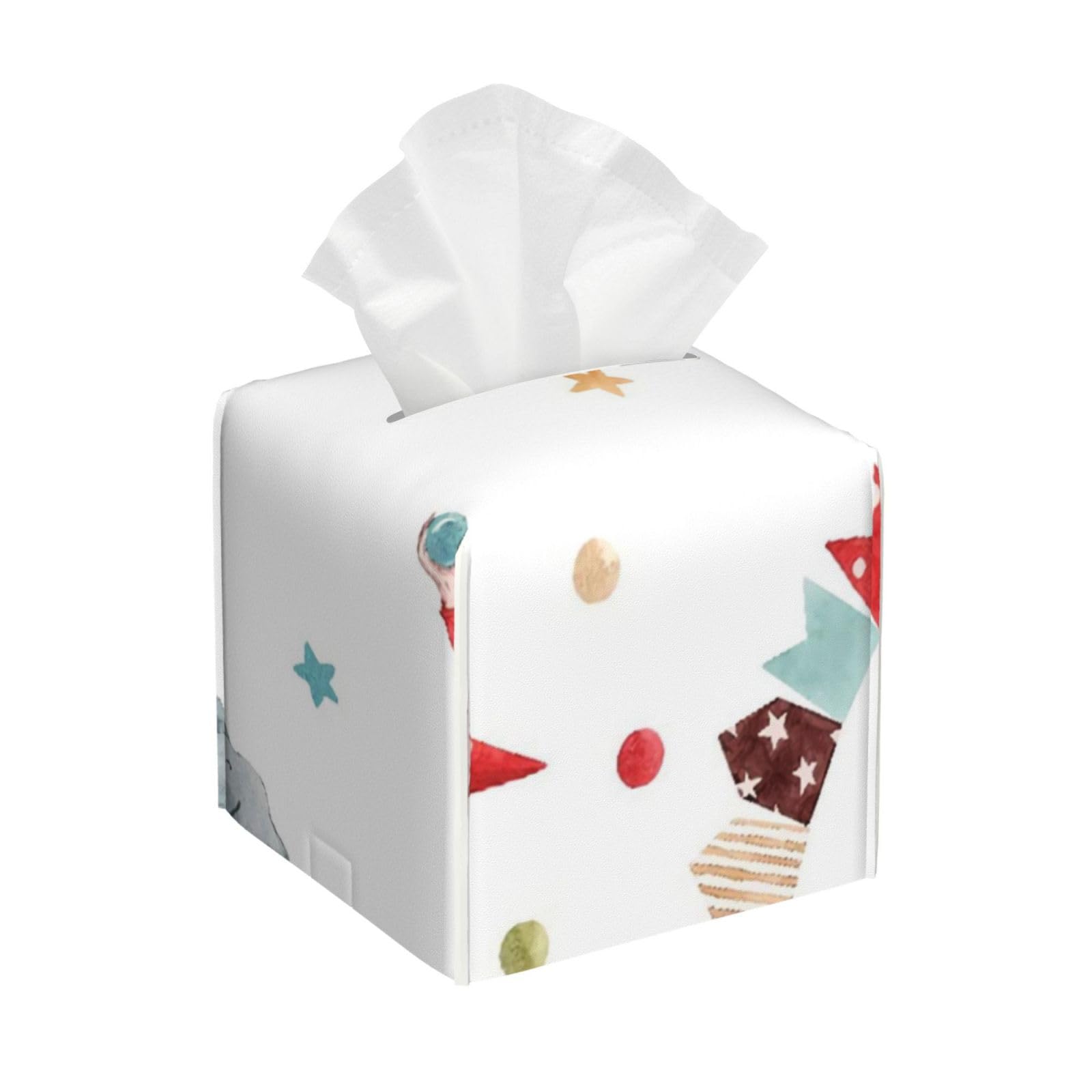 Circus Clown with Balls Juggler Elephant On A Ball Balloon with Basket PVC Cube Tissue Pack for Home Office Bathroom Use