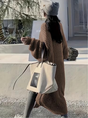 Image of Womens Long Cardigan Sweaters Open Front Oversized Duster with Pocket for Women 2025 Fall Winter Knit Design Coats