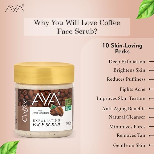 Image of AYA Coffee and De-Tan Scrub For Face & Body (100 Ml+100 Ml) |Revitalizing Tan Removal | Cleanser,Dead Skin | Blackhead Remover For Deep Exfoliation Scrub
