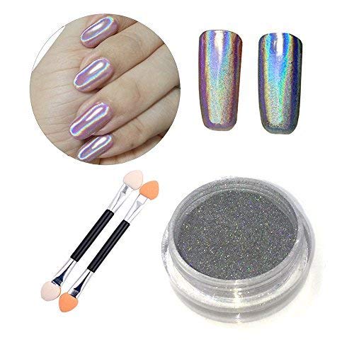 PrettyDiva 1g Holographic Powder Rainbow Unicorn Chrome Nails Powder Manicure Pigment Top Grade
