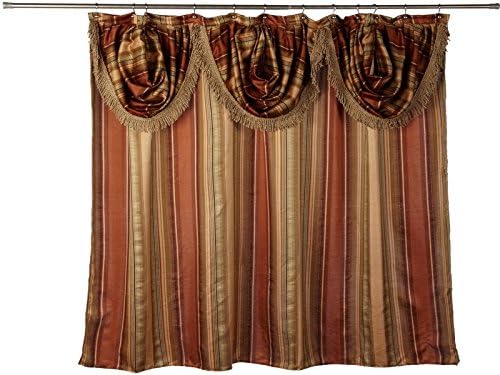 Sweet Home Collection Popular Bath Fabric Bathroom Shower Curtain with Valence, 0, Contempo Spice