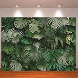 Generic 7x5FT Green Tropical Palm Leaves Photo Backdrop Jungle Safari Plants Hawaiian Luau Party Birthday Baby Shower Photography Background Banner Polyester Fabric Decorations Supplies