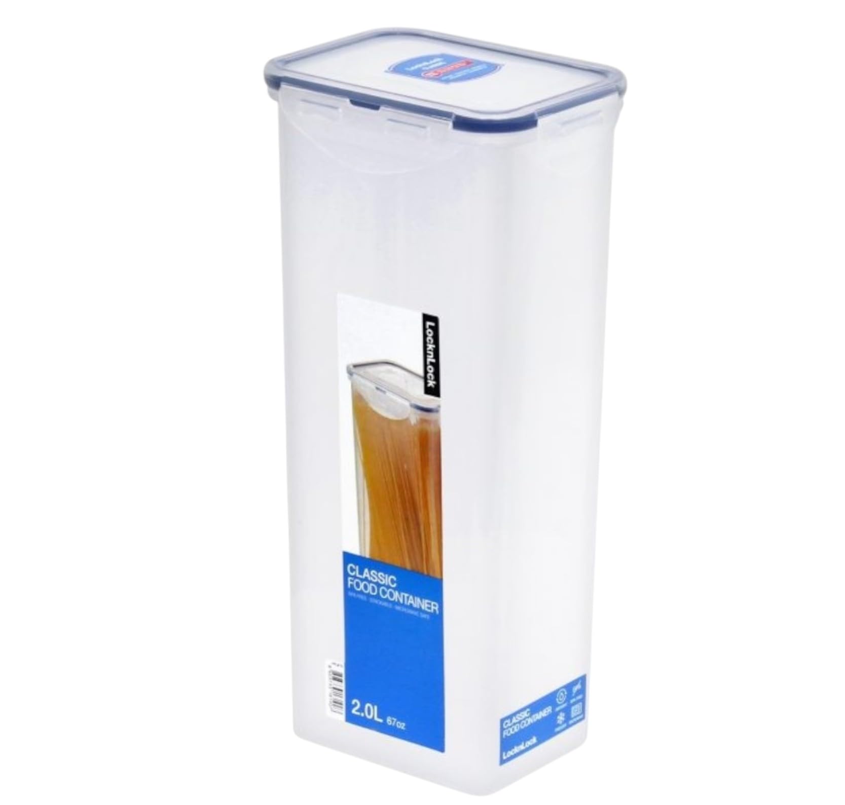 LocknLock Easy Essentials Pantry Airtight Rectangular Tall Food Storage Container, Pasta Box 68-oz/ 8.5-cup