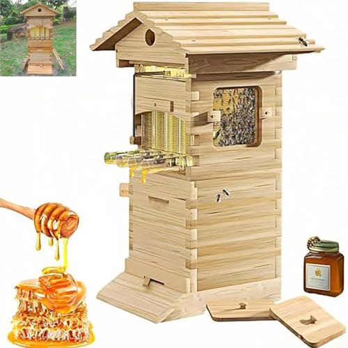 Beehive Starter Kit - Complete Beekeeping Supplies for Beginners with Easy Assembly Hive, Simplify Honey Extraction for Backyard Beekeepers