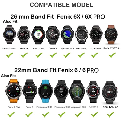 Correa de reloj de piel auténtica Quickfit de 22mm para tu Garmin Fenix 7 elegante 7