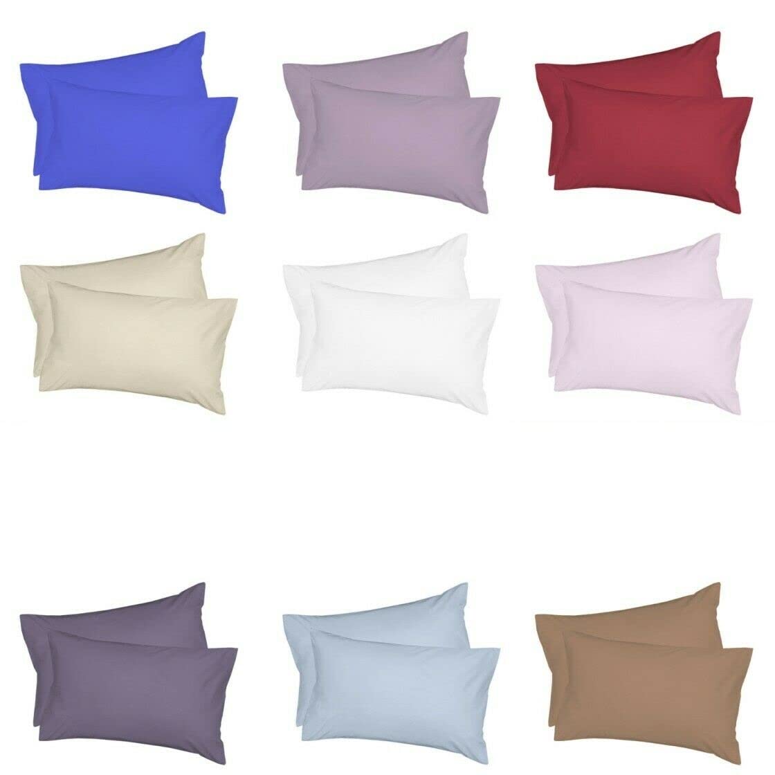 1,2,3,4,5,6 Pair Poly-Cotton Pillowcases, Cream