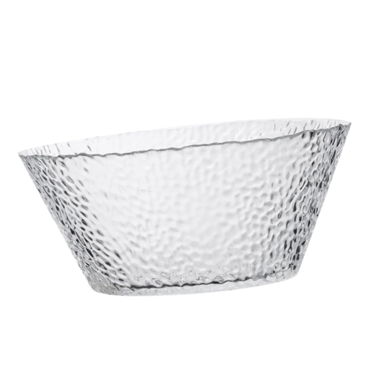 Grand bol à salade de fruits en verre au motif irrégulier pour buffet
