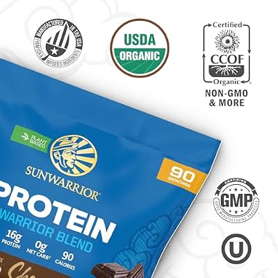 Sunwarrior Chocolate & Vanilla Organic Plant Based Protein Powder Set | Bundle & Save | Vegan Organic Protein Powder | Non-GMO Soy Dairy Filler & Gluten Free (90 Servings Each)