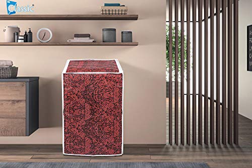 Image of Classic Top Load Washing Machine Cover Suitable for LG 6 Kg, 6.2 Kg, 6.5 Kg, 7 Kg (56cmsX56cmsX85cms, Red Flower)