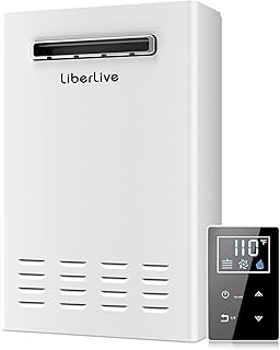 Natural Gas Tankless Water Heater, Outdoor Installation, Up to 5.3 GPM 130000 BTU On Demand Resident