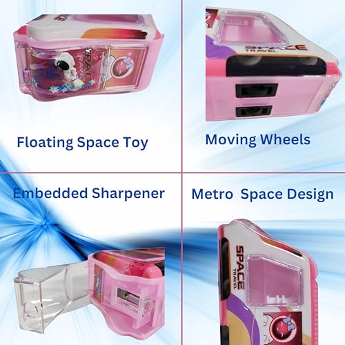 Image of ZAFCO Magnetic Pencil Box with Sharpner Large Capacity Space Theme for Kids Boys Girls School Going Children Stationaries Organizer Birthday Return Gift School Supplies (Pack of 1)