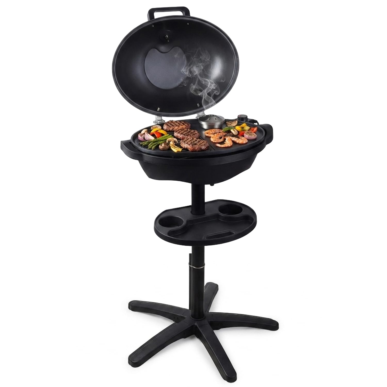 Artestia 1800W Electric Grill with Lid and Smoker Box