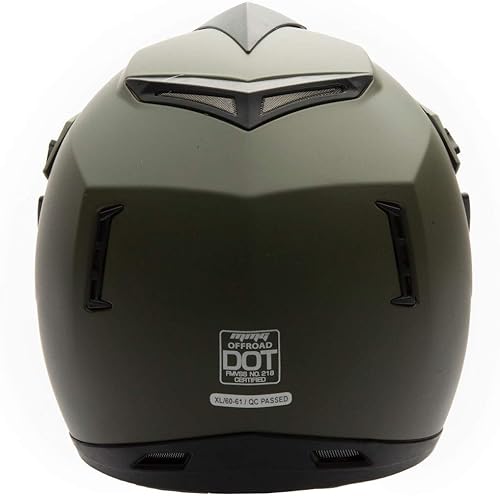 Miniatura 4 de MMG Combo de 30 cascos todoterreno para adultos, DOT, MX ATV Dirt Bike Motocross UTV, XL, verde militar, incluye guantes y gafas de equitación