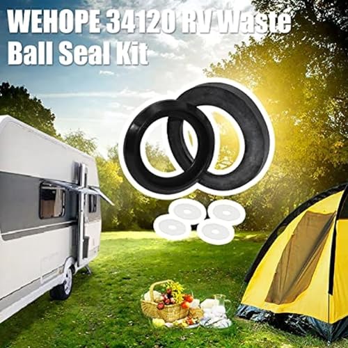 Image of 34120 RV Waste Ball Seal Kit Compatible with Thetford Aqua-Magic Style Plus /Style Lite /Style II /Residence Permanent Toilet