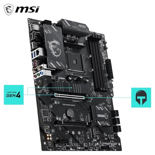 Image of MSI B550 Gaming WIFI6E Motherboard, ATX - Supports AMD Ryzen 5000 Series, 5000 G-Series, 4000 G-Series and 3000 Series Processors, AM4 - DDR4 Memory Boost 4800+MHz /OC, PCIe 4.0 x16, M.2 Gen4, 1G LAN