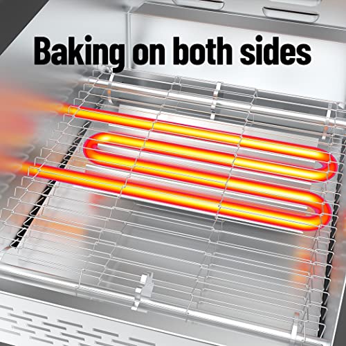 Pyy Commercial Toaster 300 Slices/Hour Conveyor Restaurant Toaster For Bun Bagel Bread Heavy Duty Stainless Steel Conveyor Toaster #TOP3