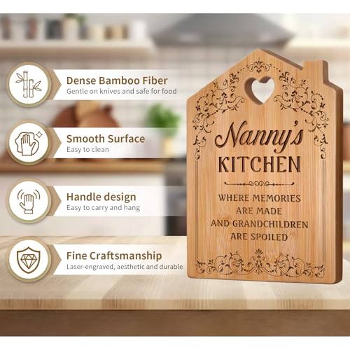 Planche à découper de cuisine unique pour nounou : cadeau bois durable