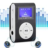 0.8inch LCD Screen, MP3 Music Player Metal Mini fm Antenna for Portable Clip Support Memory Card with 3.5mm Earphone