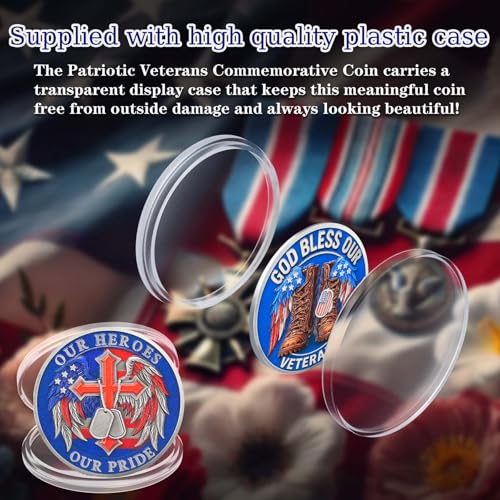 24 Pack Veterans Challenge Coins - Bulk God Bless Our Veterans & Our Heroes Our Pride Military Coins - Thank You for Your Service Gifts for Veterans Day,Army, Navy, Air Force by YGLLSSY - Image 5