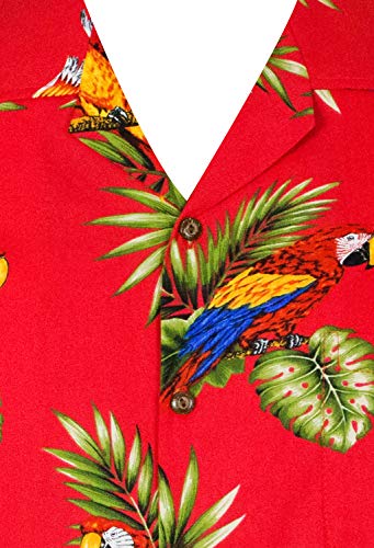 Chemise hawaïenne Kakadu rouge : le vêtement d'été Pacific Legend à manches courtes - 4