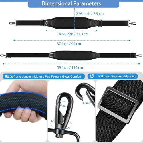Image of ZINZ 3D Air Cushion Bag Strap 59 inch Adjustable Belt with Padded & Dual Clasps & Swivel Hooks, Comfort Strap for Bags