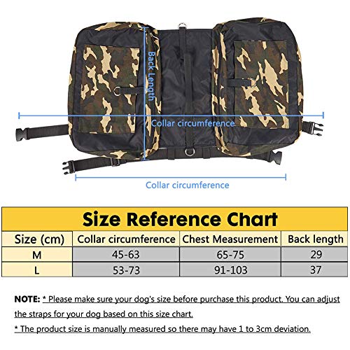 PJDDP Großer Hunderucksack,Hund Packtaschen Doppeltasche, Verstellbare wasserdichte Schultertasche Satteltasche Radtasche Hundegeschirr, Hound Travel Outdoor Hund Rucksack Für Mittelgroße Hunds,L