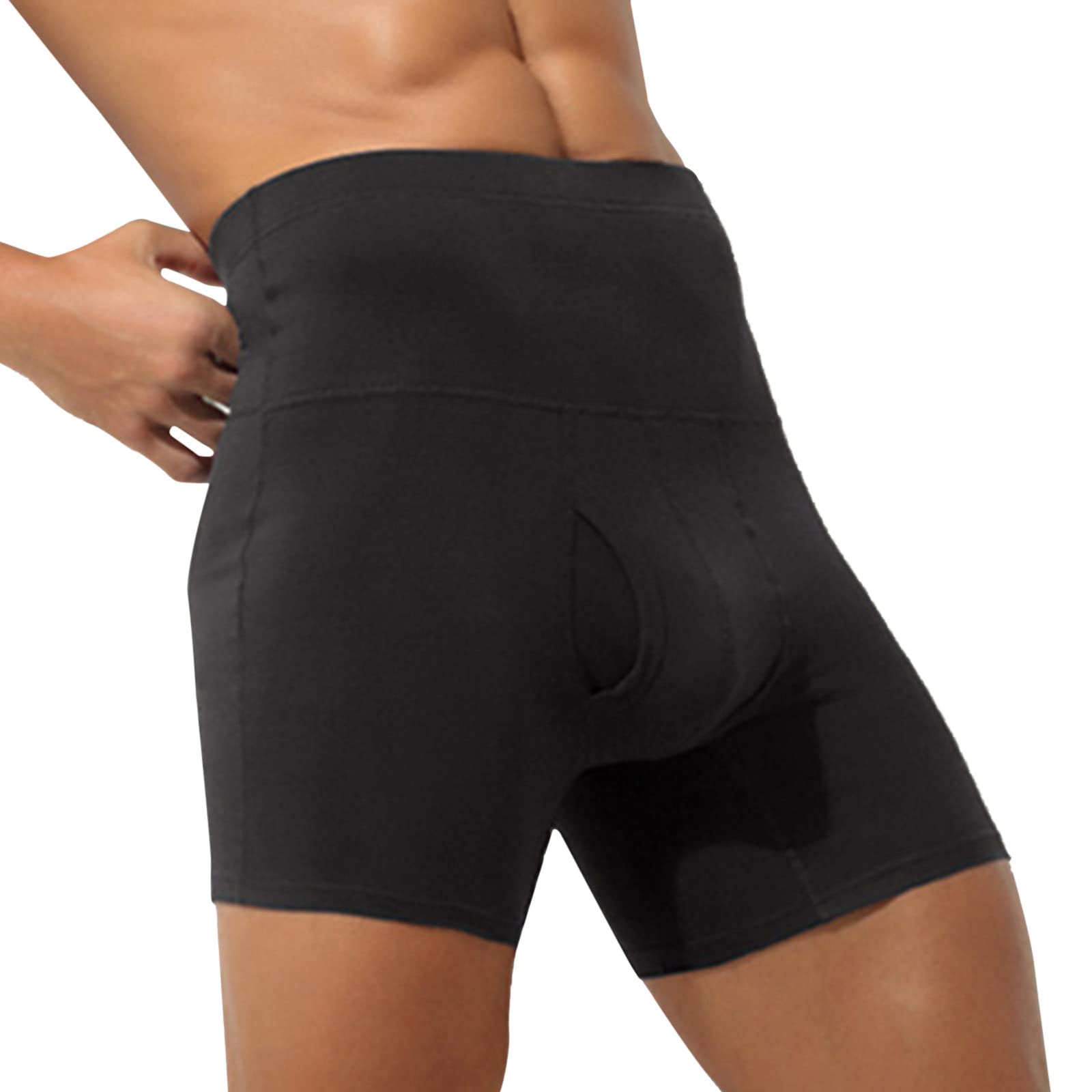Pantalones deportivos cálidos tipo bóxer con cintura alta elástica en talla XL negro 5
