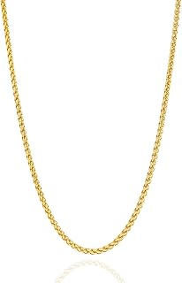 2.5mm/4mm Gold Wheat Chain for Men Women, Mens Stainless Steel Chain Necklace Jewelry, 16-26 Inches