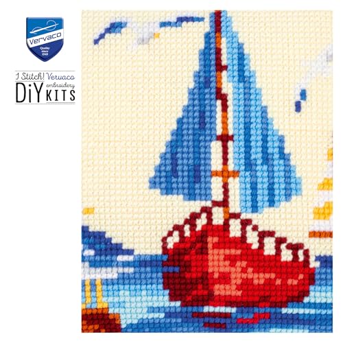 Image of Vervaco Sailboat with Seagulls Needlepoint Kit