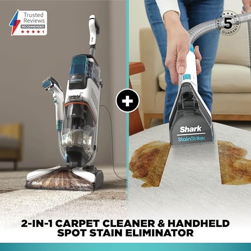 Shark CarpetXpert Deep Clean Carpet Cleaner with Built-In StainStriker Spot Cleaner & 5 Tools inc. Pet Tool, EXCM Series Base Detergent and EXOX Series Boost Detergent, 2.1L, 960W, EX200UK
