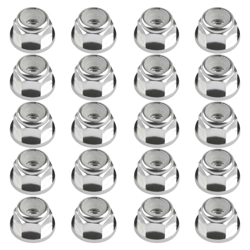 Dingtai 20個入りですアルミ合金M2 M2.5フランジ内六角ナイロンロックナットオートロックドローン自転車バイク改造バッグ (M2, 銀色です)