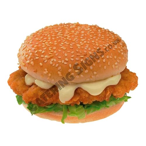 Chicken Burger Sticker - Cafe Restaurant die cut decal catering ice cream van trailer window sign (Small 19 x 15cm)