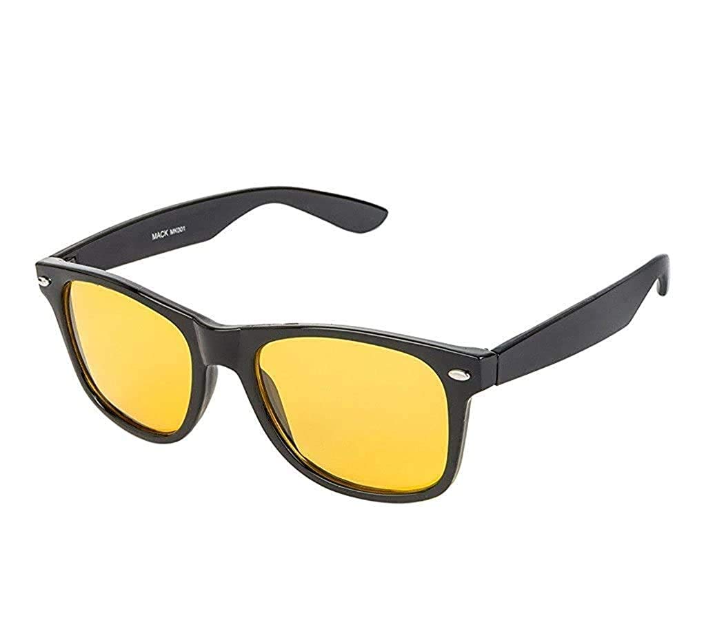 Mens Square Sunglasses Frame Colour- Black, Lens Colour- Yellow,(Medium) � Pack of 1-image-11