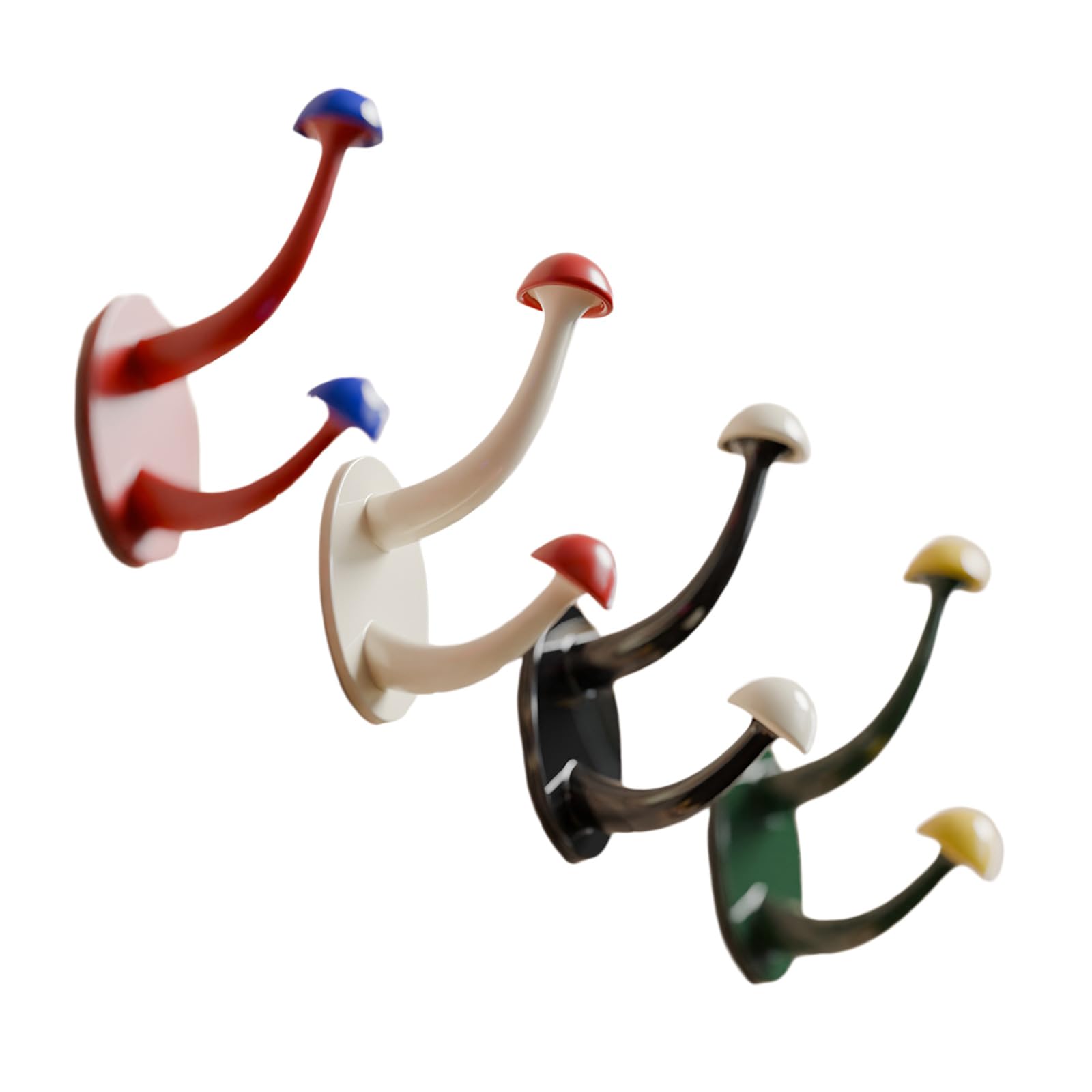 Hsioluted Multicolor 4Pcs Adhesive Wall Hook Strong For Bathroom Kitchen Towels Robes Easy Install Bedroom Hook Mushroom