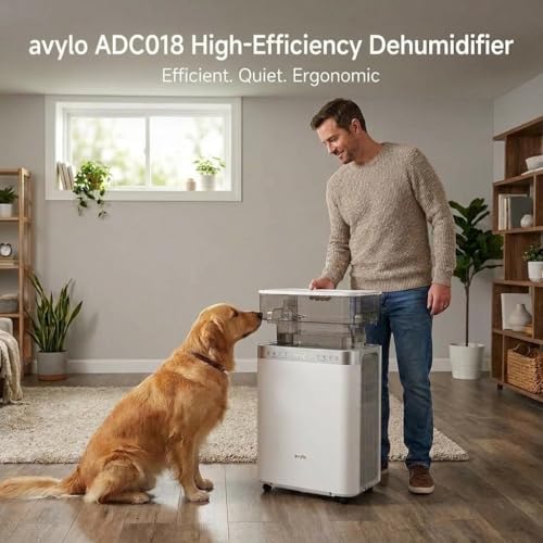 Image of avylo Dehumidifier for Basement, 90 Pint /Day Ultra Efficient Energy Star 2025, 4500 Sq.Ft Coverage, 2.11 Gallon Top Tank, Quiet Operation, Built-in Pump, Auto Defrost Dehumidifiers for Home, Silver