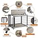 GOWE Furniture Style Dog Crate Side Table on Wheels with Double Doors and Lift Top.Grey,38.58''w x 25.5''d x 27.36''h.