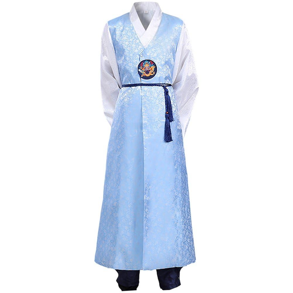 Hanbok Tradycyjny Męski Kostium Narodowy, Koreański Kostium Narodowy, Koreański Trybunał Strój na występy sceniczne, Cosplay i Halloween