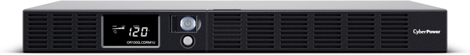 CyberPower OR1000LCDRM1U Smart App LCD UPS Battery Backup and Surge Protector, 1000VA/600W, 6 Outlets, AVR, 1U Rackmount, UL Certified