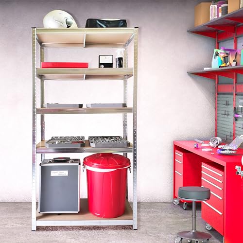 Miniatura 2 de Nyana Home Set De 2 Estanterías Metálicas Galvanizadas 875kg 5 Baldas Medidas 180 X 90 X 40cm