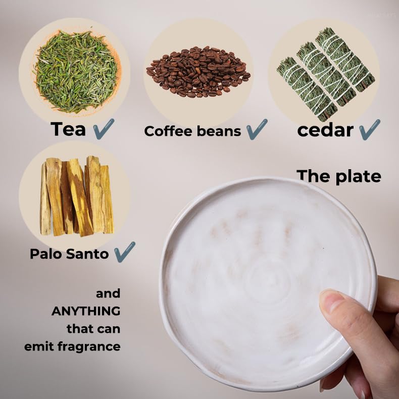 Quemador de cera cerámico para aromaterapia blanco miniatura 4