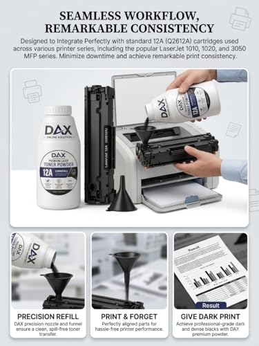 Image of Toner Powder for 12A, Laser Printer Cartridge Refill | 53A, 49A Compitible Toner Powder