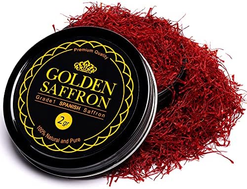 Premium Spanish Saffron Threads, Pure Red Spanish Saffron Spice Threads, For Culinary Use Such as Tea, Paella Rice, Risotto, Tachin, Basmati Rice (2 Grams)